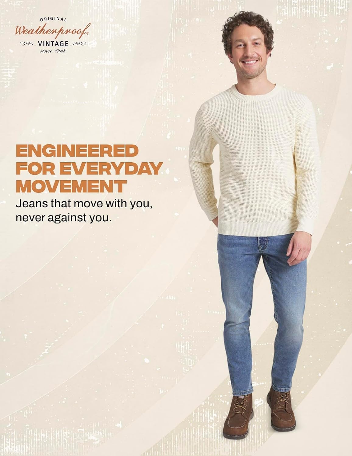 Weatherproof Vintage Mens Jeans Slim Fit - Super-Soft Stretch Denim Pants | Men's Straight Leg Jean with All-Way Stretch