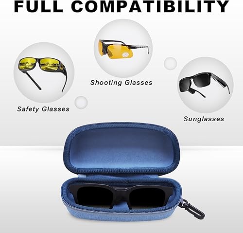 Miniatura 2 de XANAD Estuche rígido para gafas de seguridad, gafas de sol para disparo (azul)