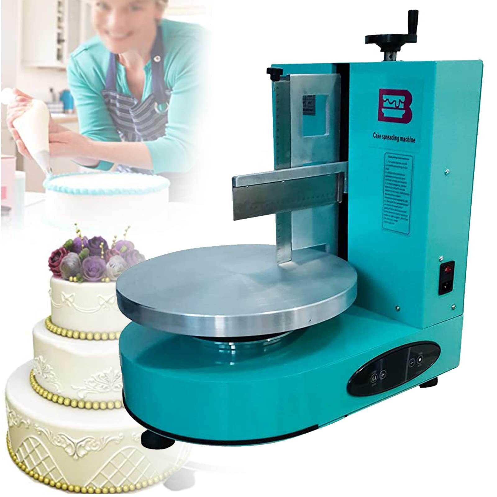 Máquina automática para esparcir Crema para Pasteles, máquina eléctrica para esparcir Crema para Pasteles de cumpleaños para Hacer Pasteles de 4 a 12 Pulgadas, para Cocina doméstica Comercial
