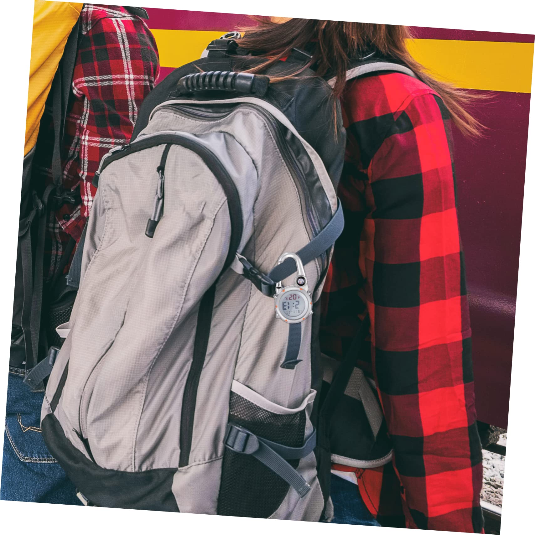 LIFKOME 2stücke Pack Digitale Taschenuhr Mit Karabinerclip Leuchtend Für Krankenschwestern Outdoor Bergsteigen Camping Kompass Stiftdesign Rostfrei Leicht Tragbar Für Einsatz