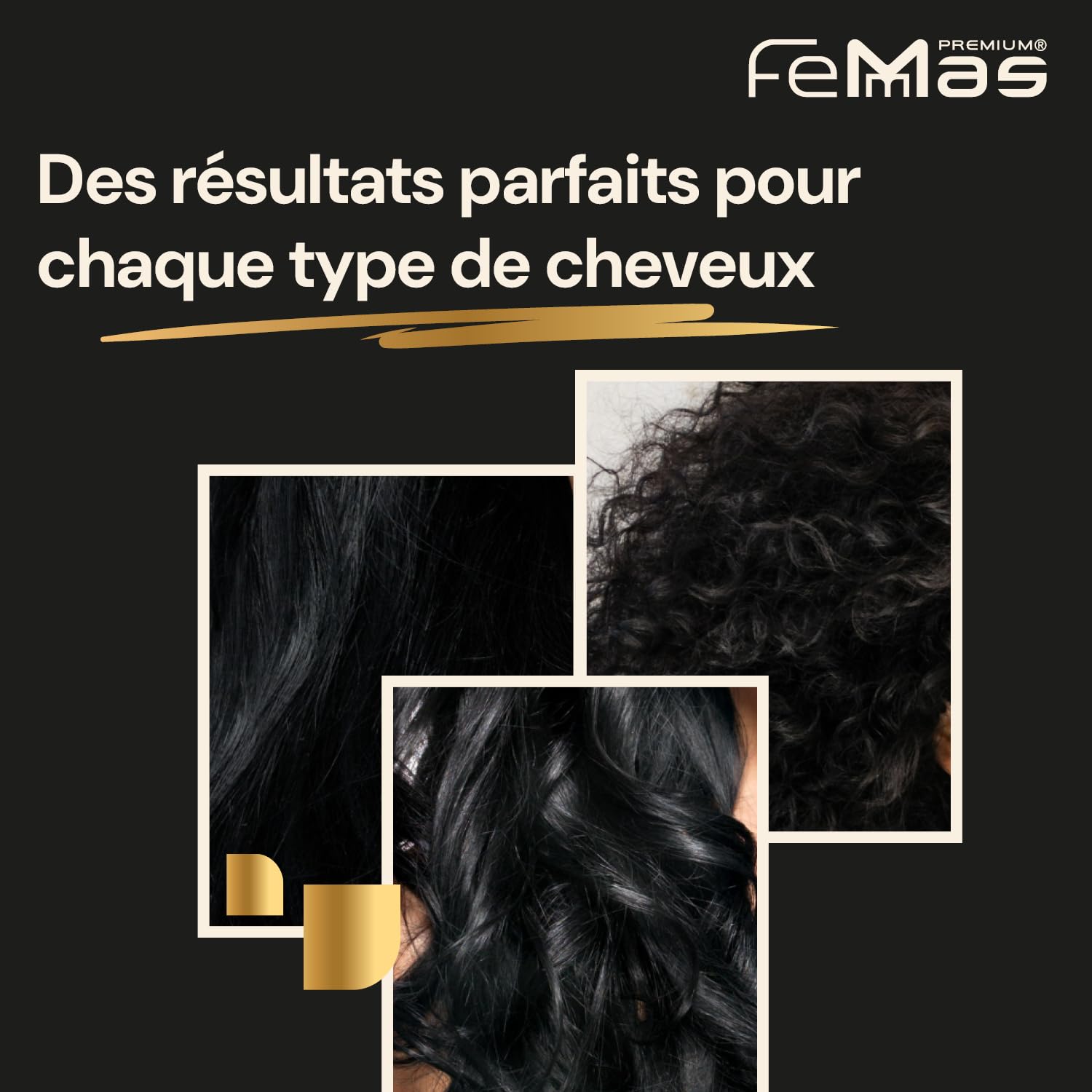 FemMas teinture pour cheveux Noir 1 3x I Crème colorante à l'huile d'argan, kératine et céramides I Coloration permanente ou teinture pour des résultats éclatants et durables I 100 ml