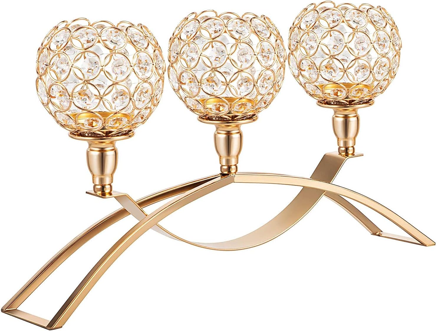 Crystal Bowl Candle Holders, 3 Arms Crystal Candelabras Candlestick