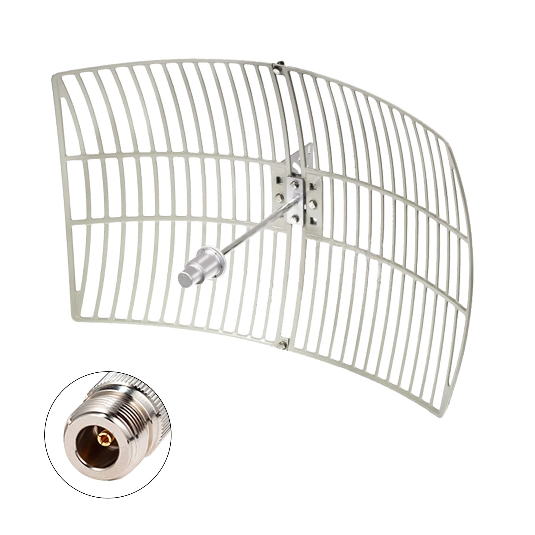 Antenne parabolique extérieure WiFi 5,8 GHz 5 GHz Gain 27 dBi (5150-5850 MHz) Antenne directionnelle longue portée avec femelle de type N pour routeur Wi Fi sans fil Point d'accès caméra