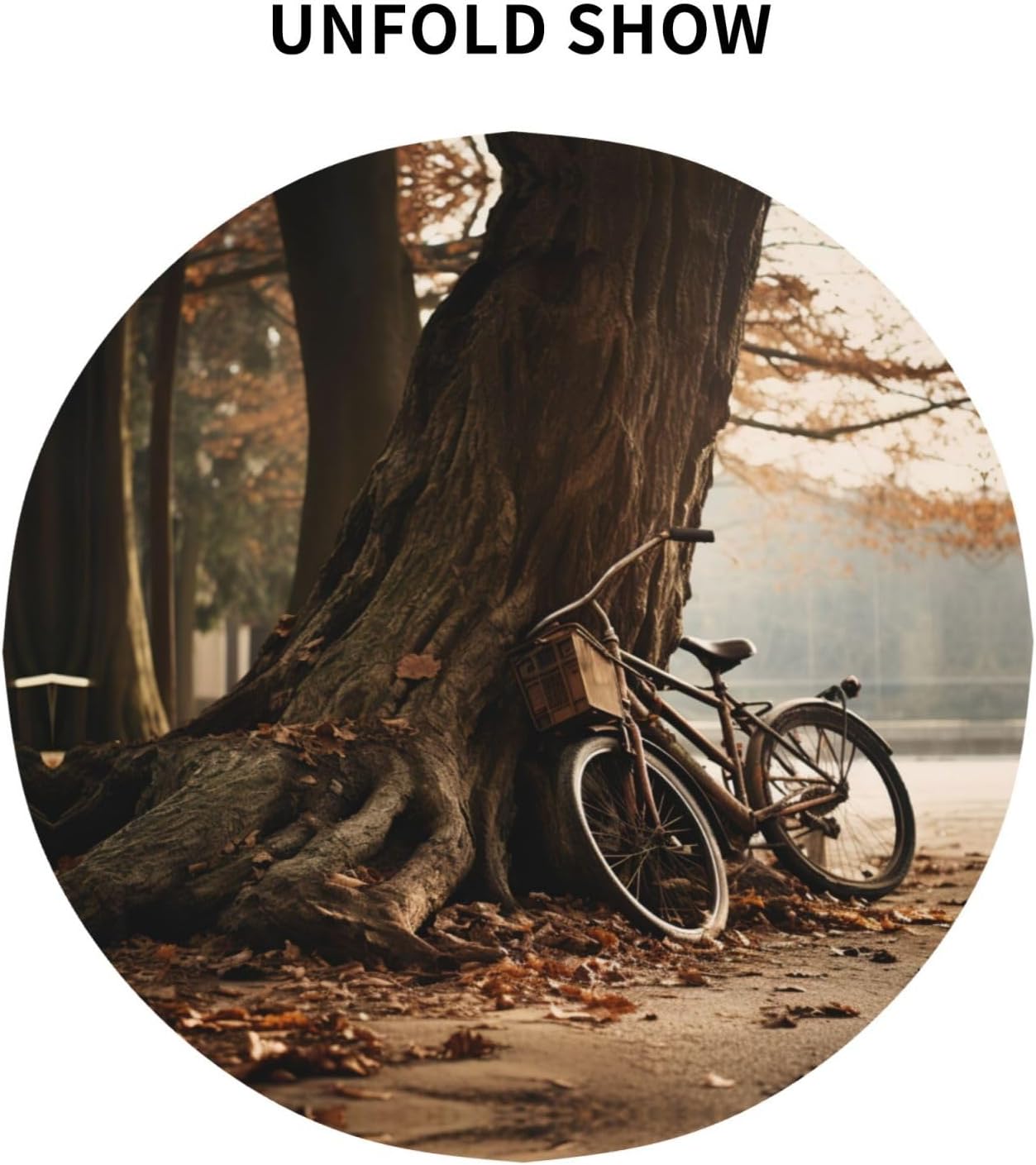 Autumn Tree Print Wrinkle Free Dining Table Cover for Birthday Party Farmhouse Tablecloths Up to 60 x 60 Inches