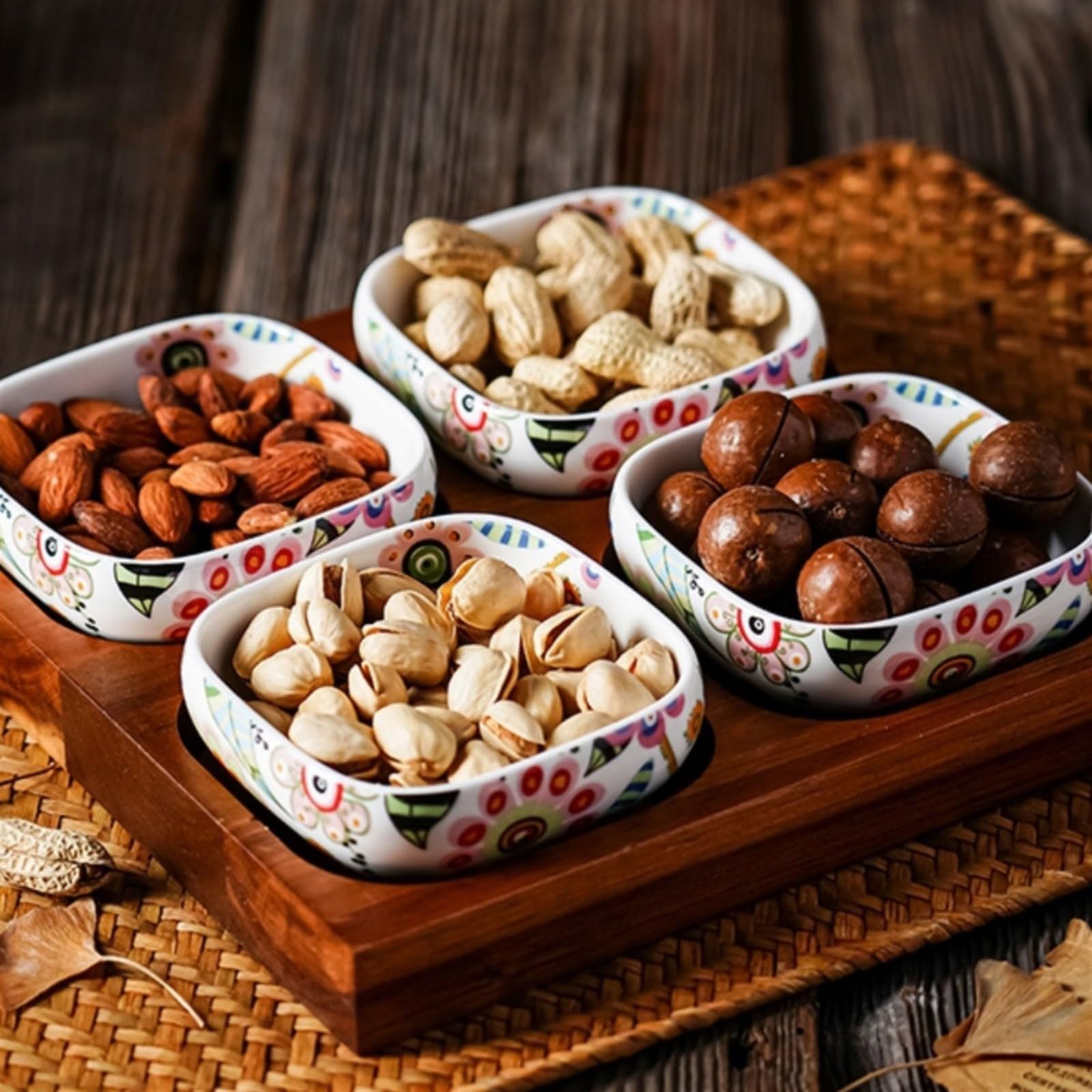 Ciotoline da Snack Ciotola for snack Piatto creativo for la casa in ceramica compartimentato Set di piatti for snack Piatto dim sum Piatto piccolo sottosmalto Piatti Snack Ceramica