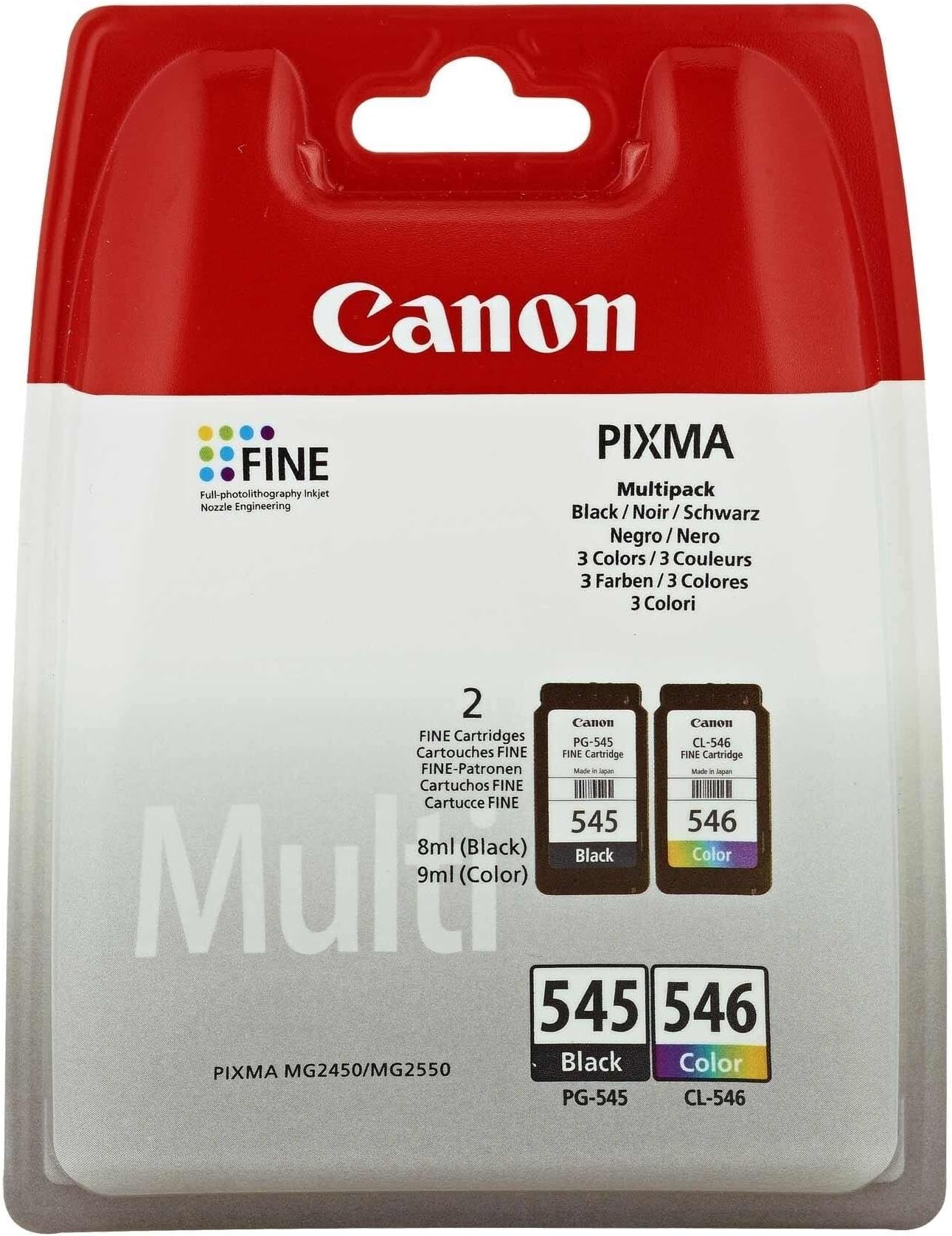 Canon PG-545 Black + CL-546 Colour Genuine Ink Cartridges – Multipack ...