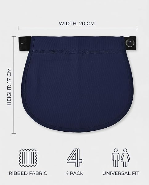 Set di 4 prolunghe regolabili per pantaloni,Estensori elastici per la vita,Fascia elastica per jeans premaman,Da donna e da uomo,Multicolore - 5