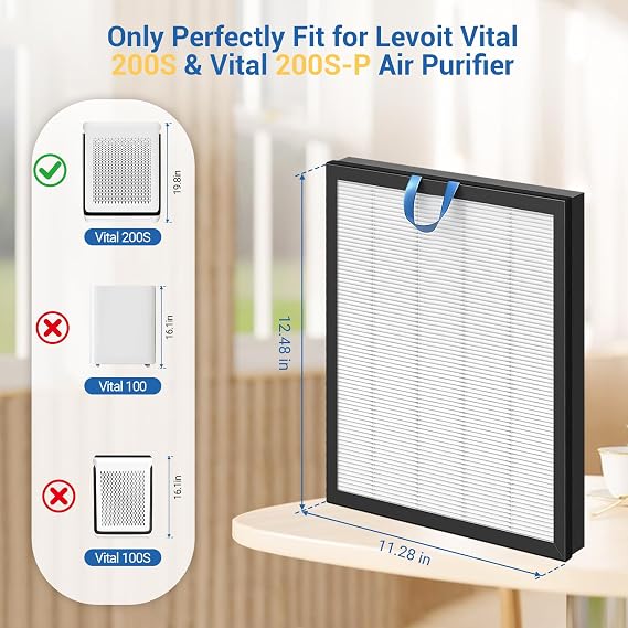 Vital 200S 交換用フィルター 2個パック Levoit Vital 200S Vital 200S Vital 200S-RFモデルに対応 HEPAフィルター クリーナーエア用