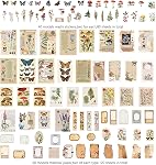 400pcs Scrapbook Supplies, Vintage Scrapbook Stickers Papers, Journaling Supplies Washi Stickers Retro Adhesive Paper Decals for Album Art Craft
