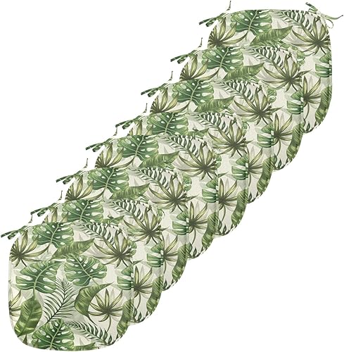 Vista 406 de Lunarable Orient - Juego de 6 cojines de asiento para silla, diseño de estrellas marroquíes, espirales y curvas abstractas, ilustración oriental