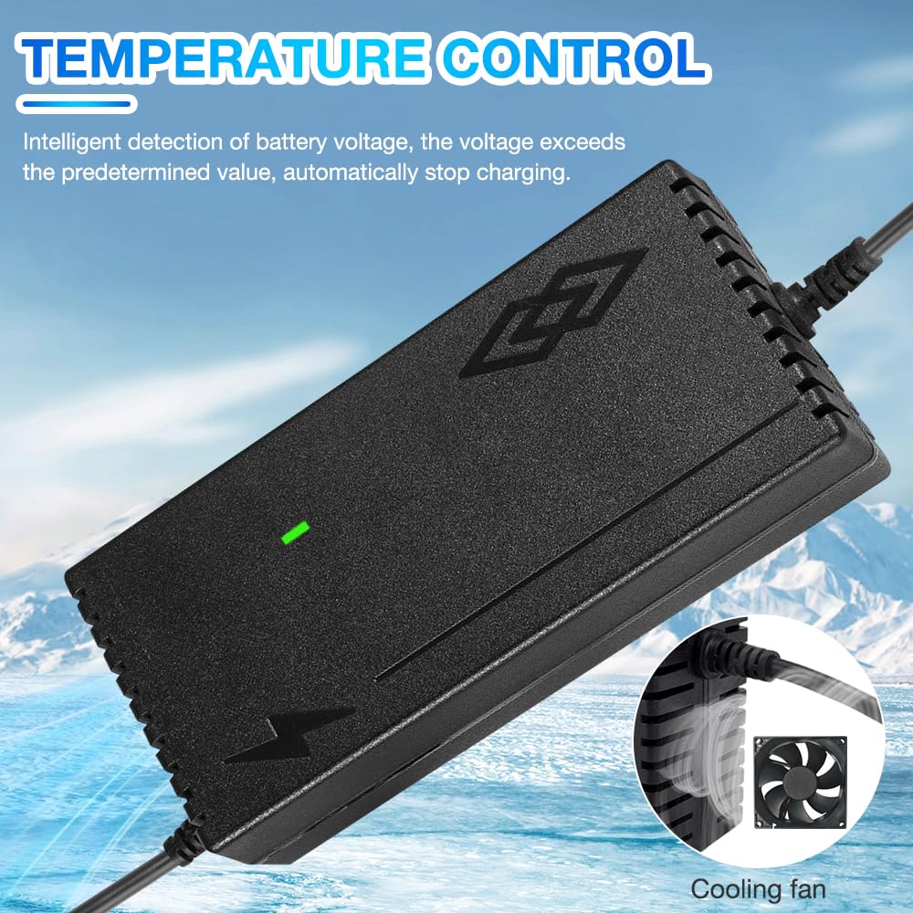 Chargeur de trottinette électrique 54,6 V 2 A, batterie adaptateur de courant avec 6 connecteurs Chargeur universel pour trottinette électrique Hoverboard vélo électrique avec indicateur LED 5,5 mm