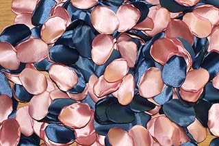 Navy Blue Rose Petals Wedding Table Centerpieces 100pcs Artificial Flowers for Decoration Flower Girl Scatter (Navy Blue & Dusty Pink)