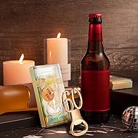 Vista 6 de Boao 50 unidades de abrebotellas de cumpleaños, recuerdos de fiesta, recuerdos de cumpleaños, aniversario de boda para invitados, abridor de Dorado