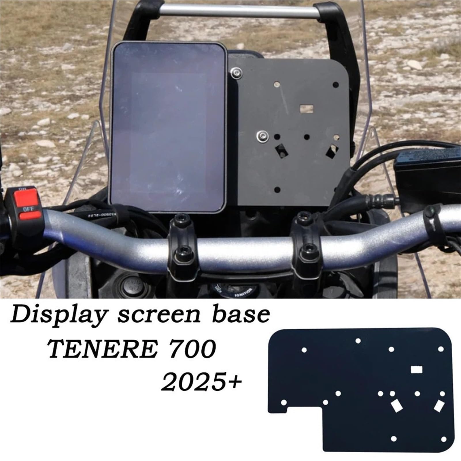 Uchwyt do nawigacji GPS uchwyt Podstawa wyświetlacza wielofunkcyjna, podstawa GPS pasująca do TENERE 700 T7 T700 2025+, rozszerzająca wyświetlacz fotela nawigacyjnego Uchwyt GPS