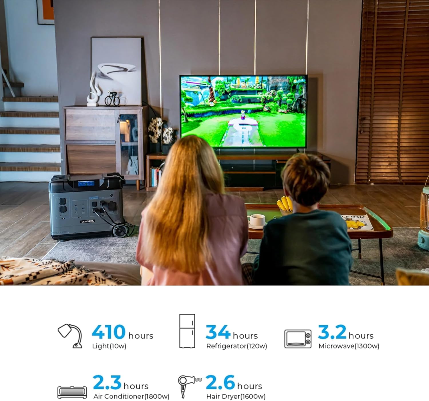 OUKITEL 5120Wh Large Capacity Solar Generator,Portable Power Station P5000 Pro With 400W Solar Panel, 5x3600W AC Output (6000W Surge),1000W MPPT Solar for Emergency, Home Backup, RV, Camping P5000 PRO+400W image 5 of 8 B0F5QM61CJ