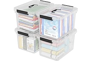 snslxh 18 qt, 4 pack stackable plastic storage bins