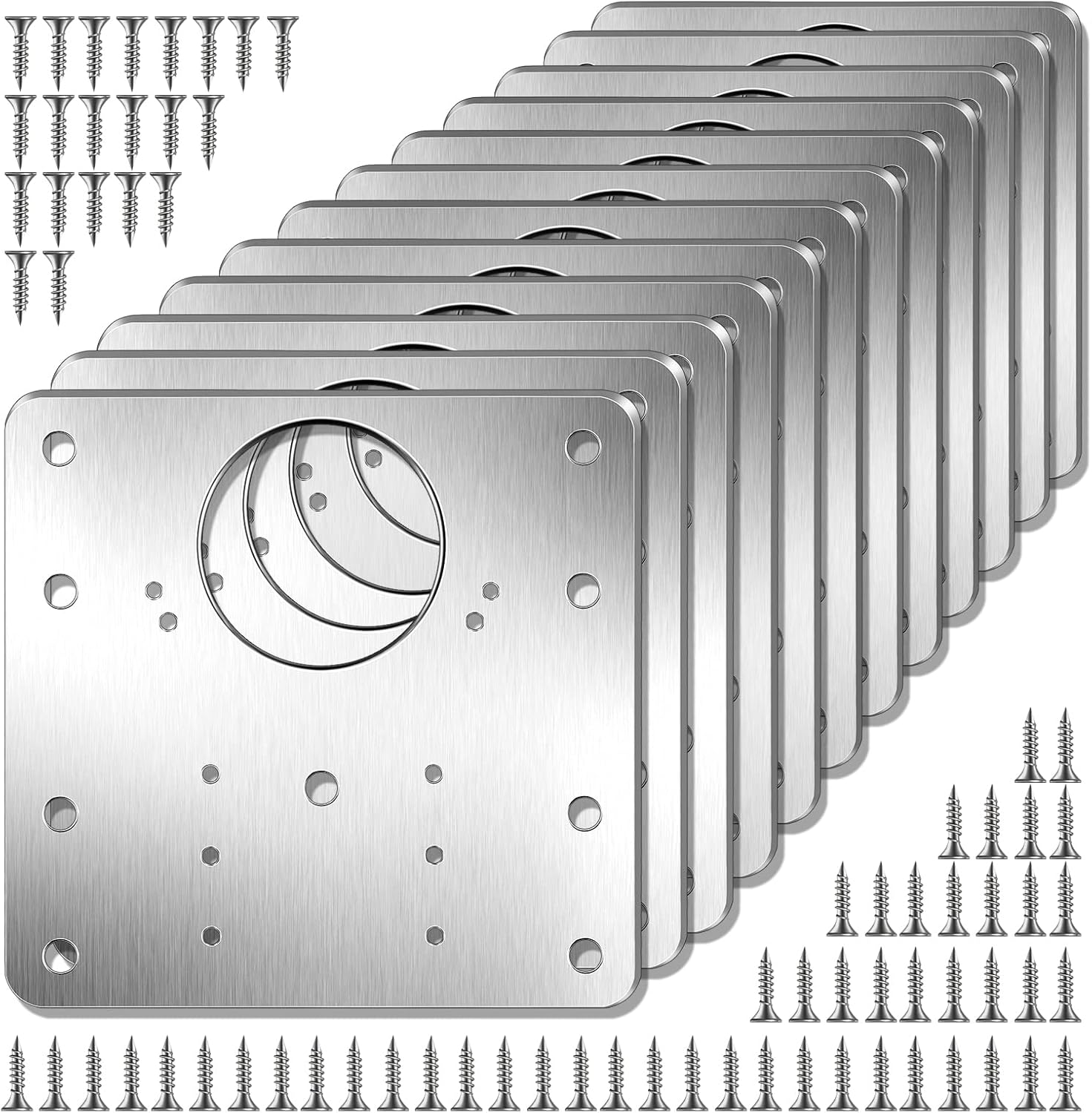 Didilor 12PCS Hinge Repair Plates kit Stainless Steel Cupboard Door Hinge Repair Plates