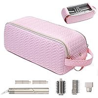 Vista 11 de Bolsa de Viaje Grande para Herramientas de Cabello con Alfombrilla Resistente al Calor - Organizador de Herramientas de Cabello 2 en 1 para Cepillo