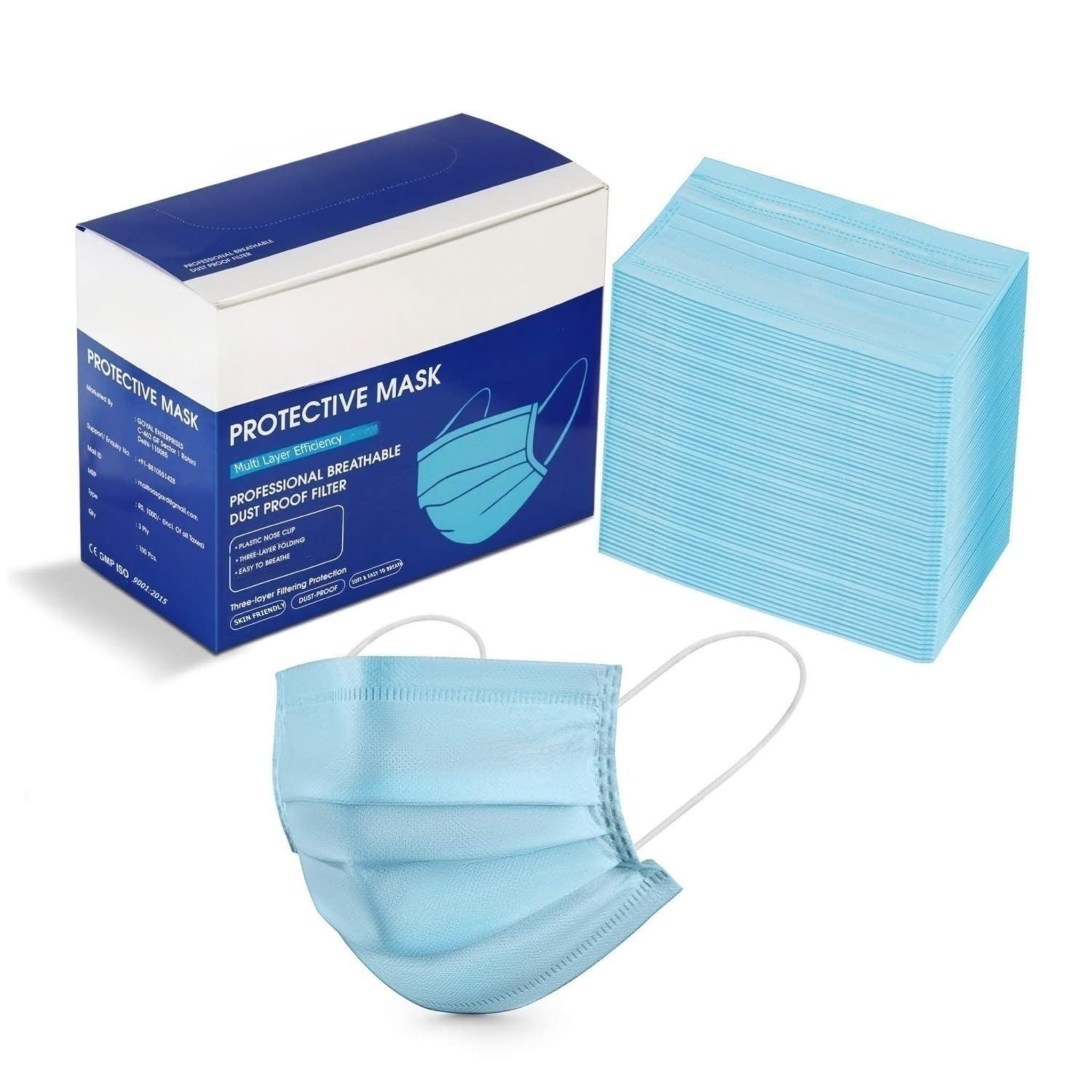 disposable surgical face mask 3 ply protective breathable medical mask for daily use pack of 100-image-8
