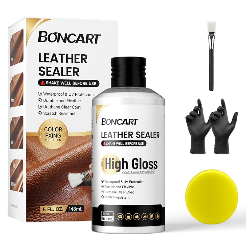 Selante para Couro Boncart em Poliuretano, Acabamento de Alto Brilho com Pincel, Esponja e Luvas, 150 mL