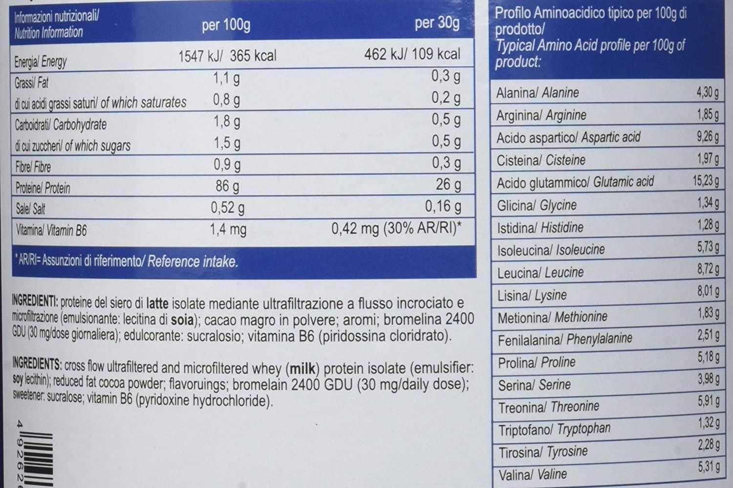 Iso-FUJI® proteine del siero di latte isolate ultrafiltrate - 2 kg gusto Cioccolato + Shaker