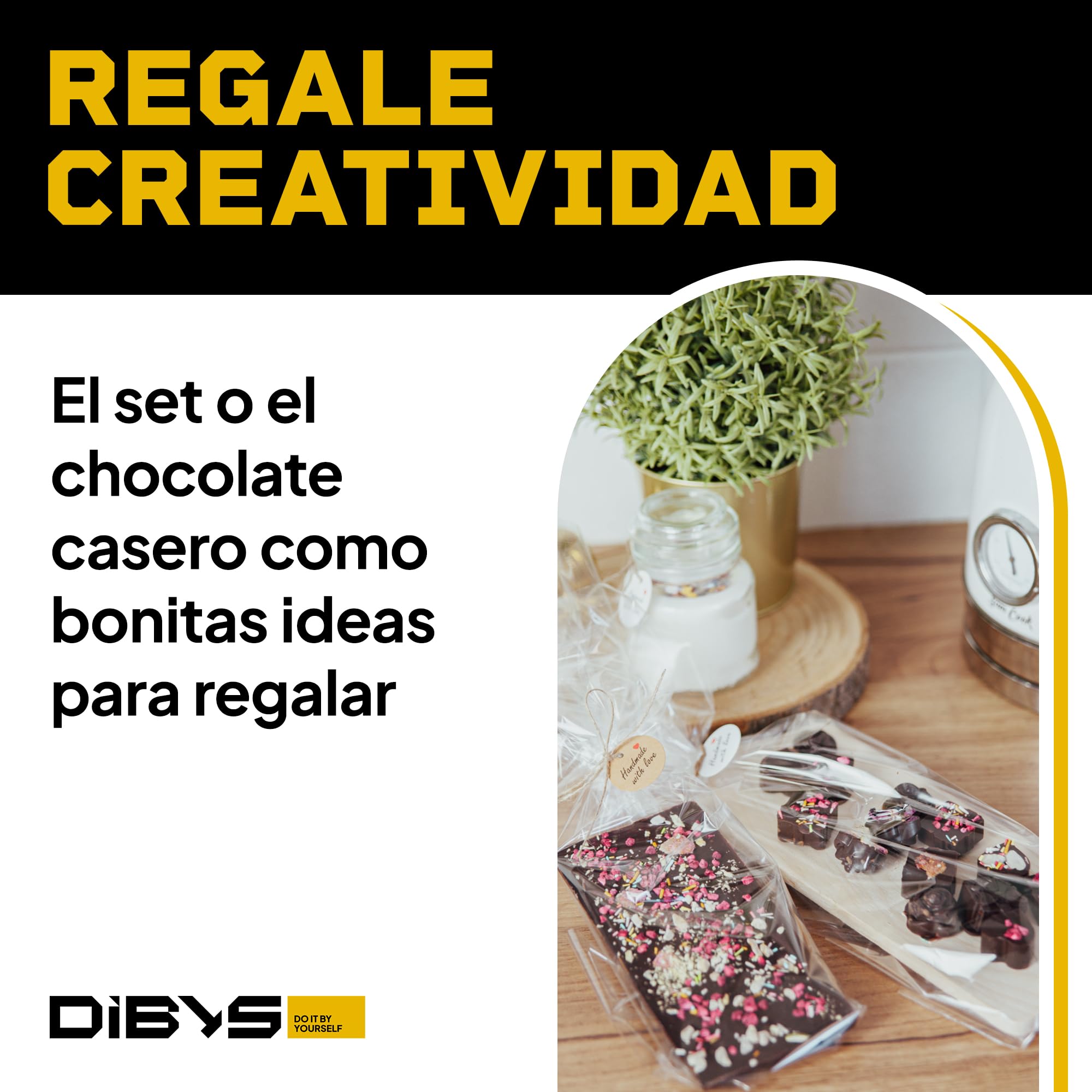 DIBYS Kit para Hacer Bombones | Set DIY con 12 Toppings Naturales | Idea de Regalo Creativo para Cumpleaños y Navidad | Fábrica de Chocolate en Casa | Set de Artesanía