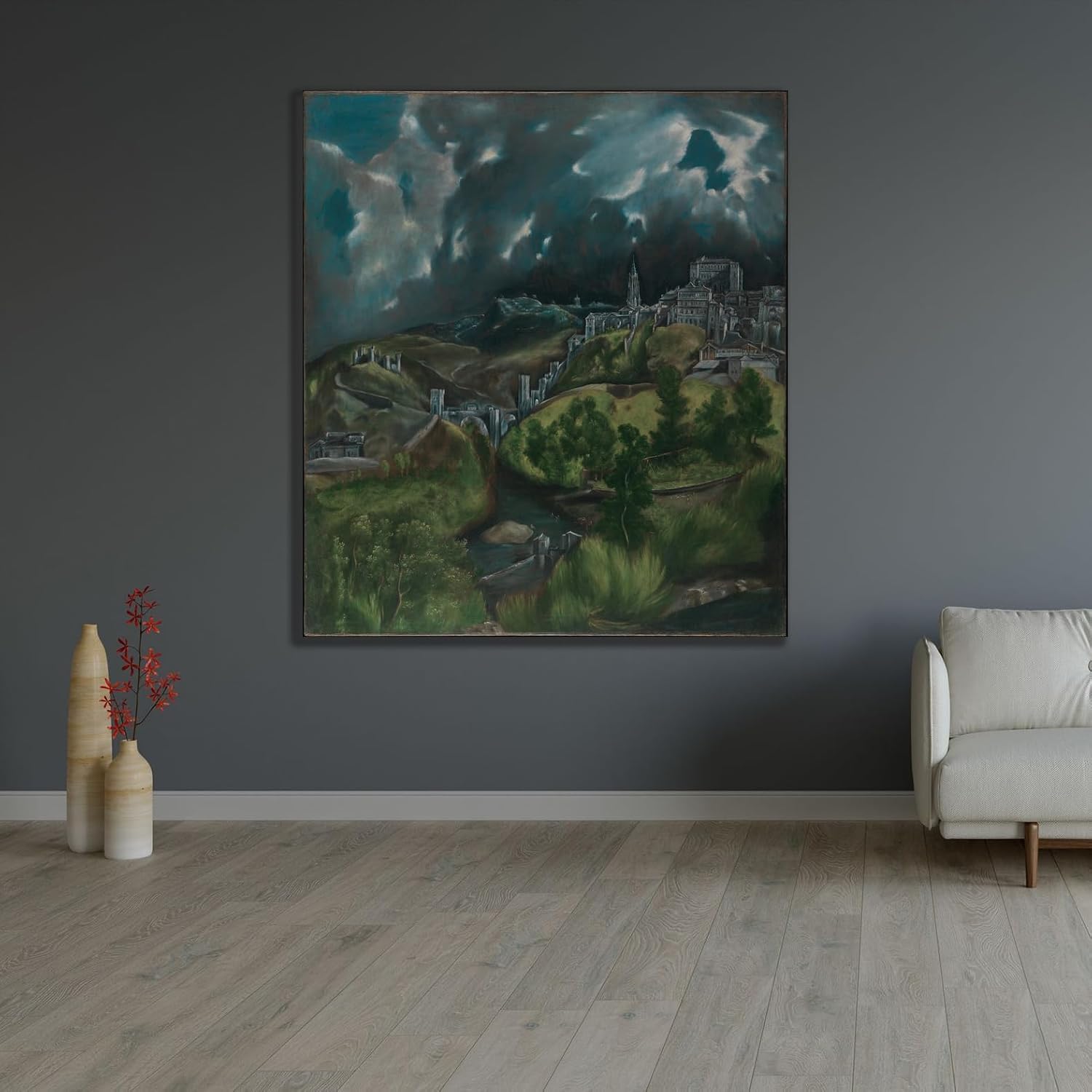 ArtDirect View of Toledo (ca. 1599-1600) Unframed Art Print Giclee Poster by El Greco (Domenikos Theotokopoulos) - Ready for Framing with Customization Sizes 8x9, 11x12, 16x18, 24x27, 36x41 and 48x54 inches