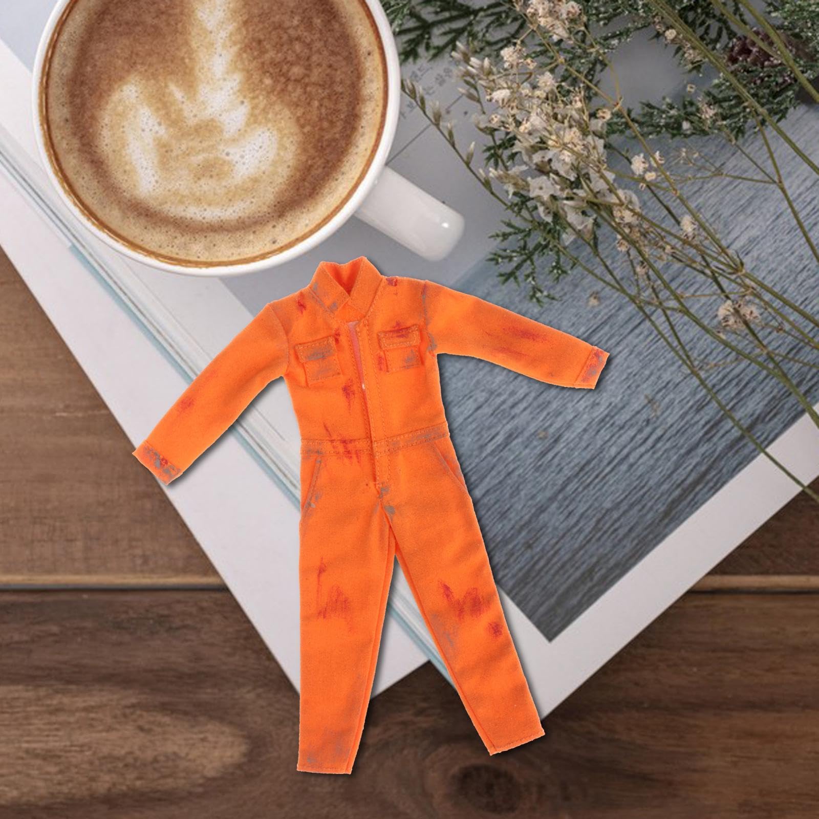 Ropa para Muñeco Masculina con Accesorios para Figuras de Acción de Escala 1/12 Vestimenta Jumpsuit Y para Muñeco BJD Confección Cuidadosa en, Amarillo