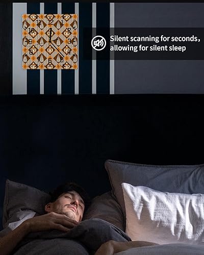 Miniatura 6 de Rhombus Geometric Wooden Wall Clock Silent Non Ticking, Brown Orange Plaid Leaf White Line Square Wall Clock Battery Operated, Decor Clock for Home