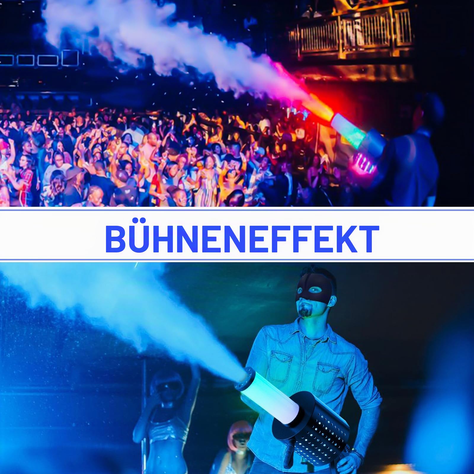 Handlich KonfettiMaschine 7 Farben CO2 KonfettiBlaster Fachmann KonfettiWerfer für Party Hochzeit Bühnenkonzerte Theater