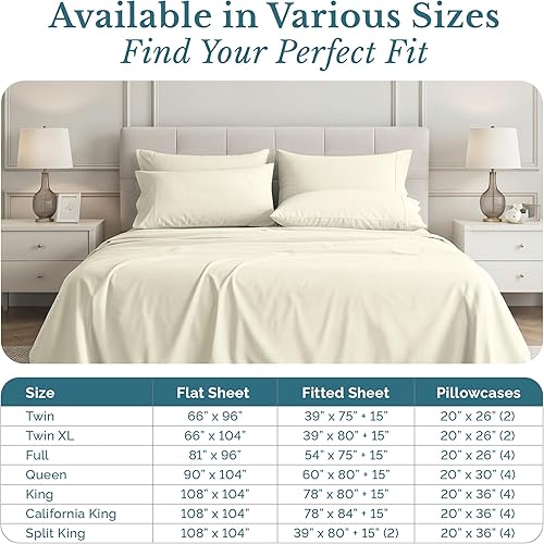 Miniatura 5 de Casa Platino Juego de sábanas de tamaño King, 100% algodón, 6 piezas con acabado satinado suave y sedoso de 500 hilos, juego de sábanas de algodón