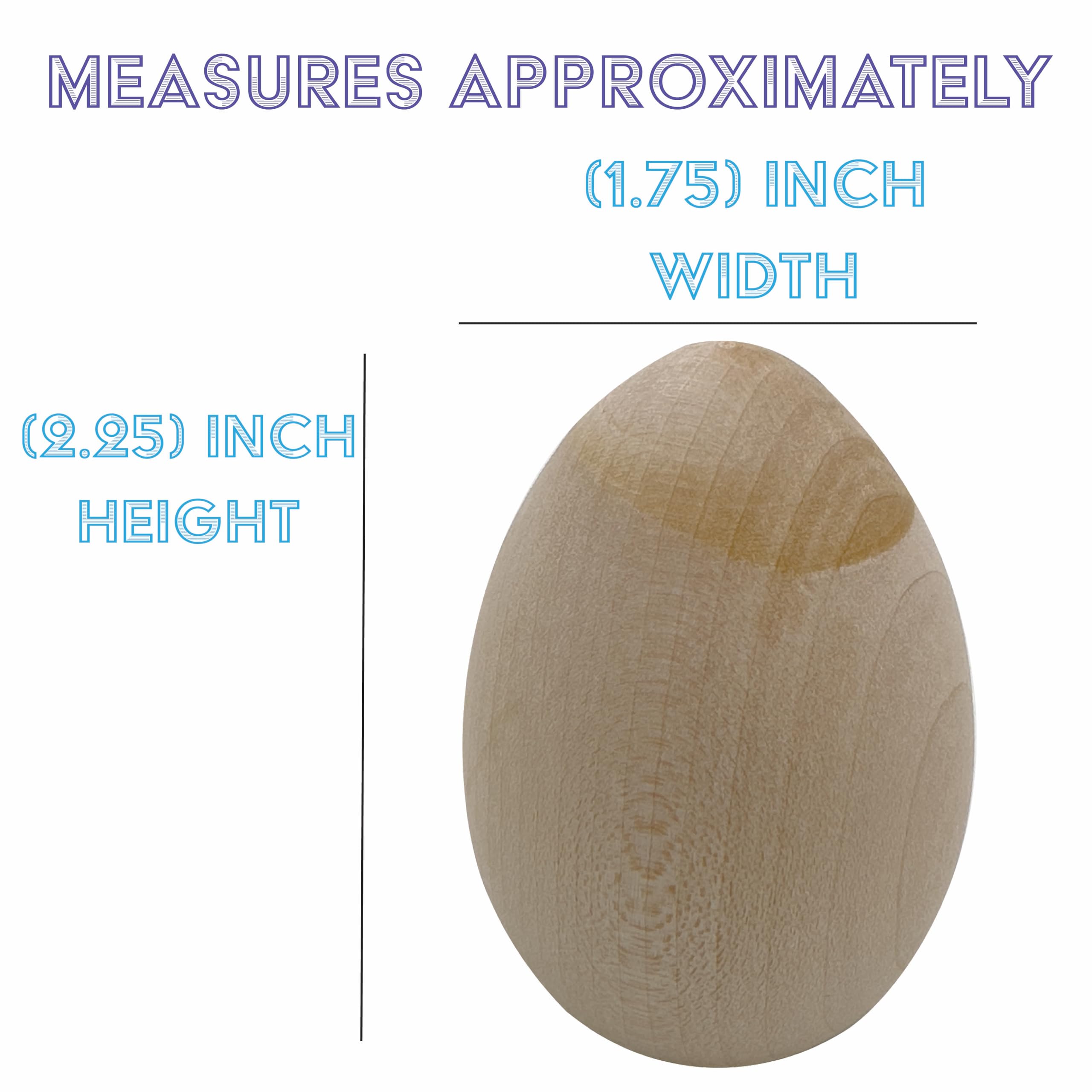 2151 Pk3 Wood Eggs - Natural Chewable Bird Foot Toys, Smooth Surfaces, Easy to Play with, Fun for Birds, Conditions Beaks and Talons, Great for Small to Medium Size Pets Conures Cockatiels Caiques