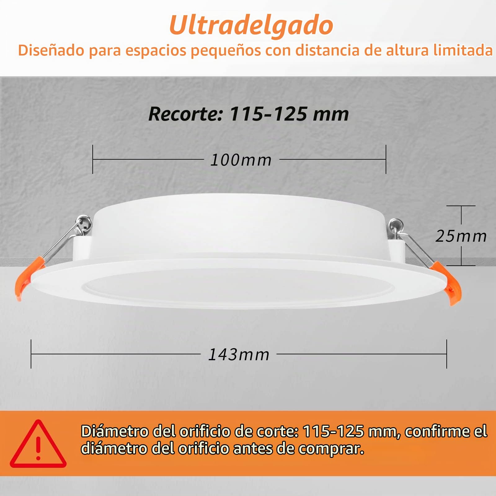 Tomosu Downlight LED Techo Empotrable Regulable 10W, Blanco Neutro 4000K | Pack de 20, IP44 Focos LED Interior Baño 10W 1000LM,3 Intensidades Sin Regulador,Corte 115-125mm, Ojos de Buey Led para Techo