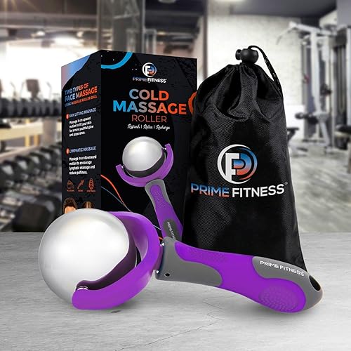 Miniatura 10 de PRIME Fitness Bola de rodillo de hielo con asa  Bola de rodillo de masaje frío  Terapia de frío  Cryo Stick  Alivia el dolor muscular  Varilla de
