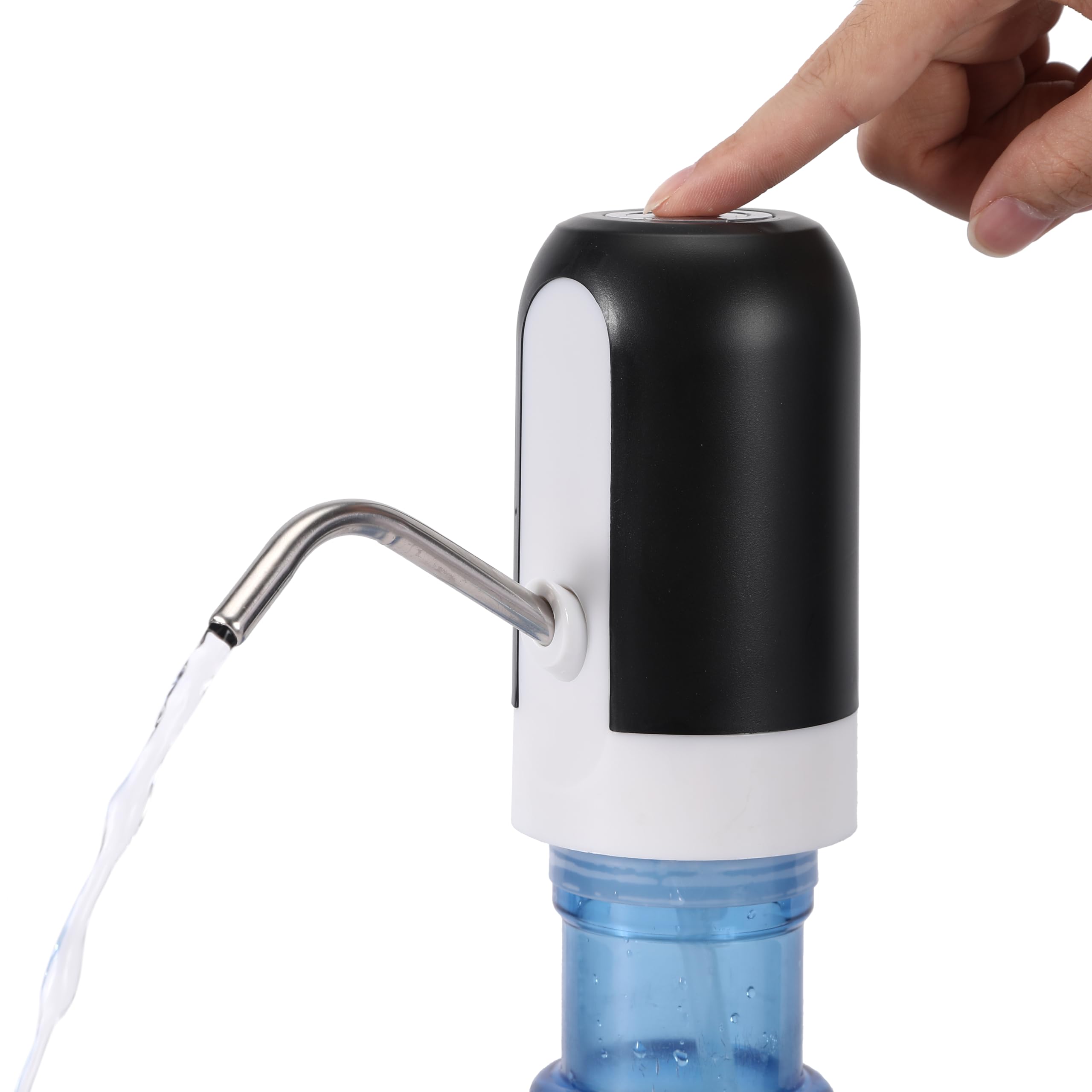 Pompe à eau pour bouteille de 18 litres, distributeur d'eau potable électrique à chargement USB automatique avec batterie rechargeable, pompe électrique portable pour la maison, le camping – Noir