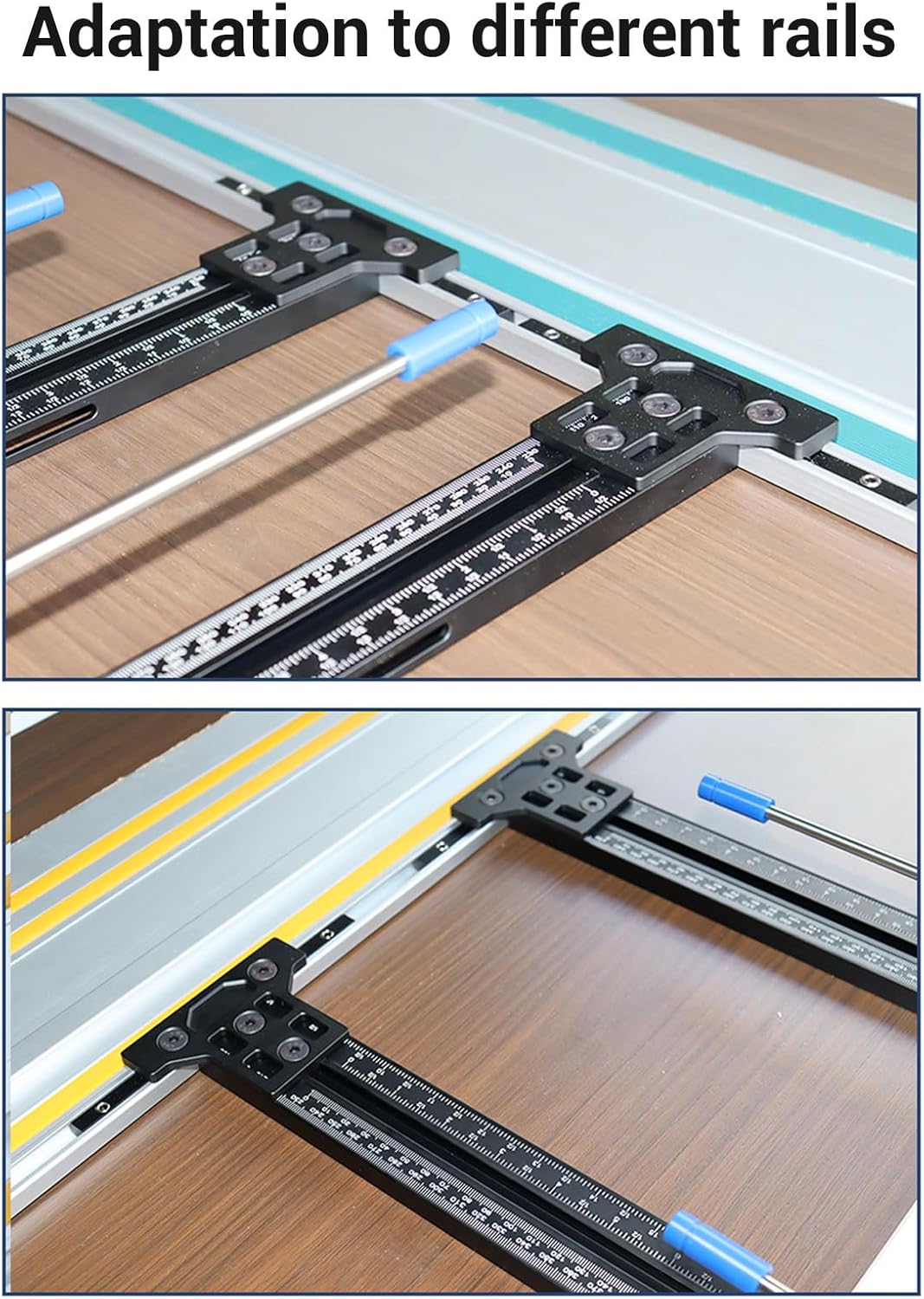 WALFRONT Parallel Rail Guide System Woodworking Track Saw Guideway Joining Set Fixed Guide Rail Bracket Universal T Track Auxiliary Tool for Woodworking Workbench