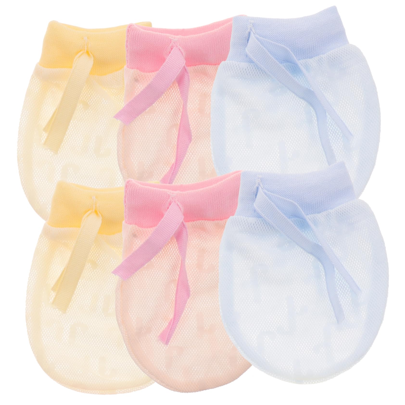 FOMIYES 3 Pairs Gloves No Scratch Mittens for Newborns Months Breathable Mesh Stop Thumb for Boys Includes Colors