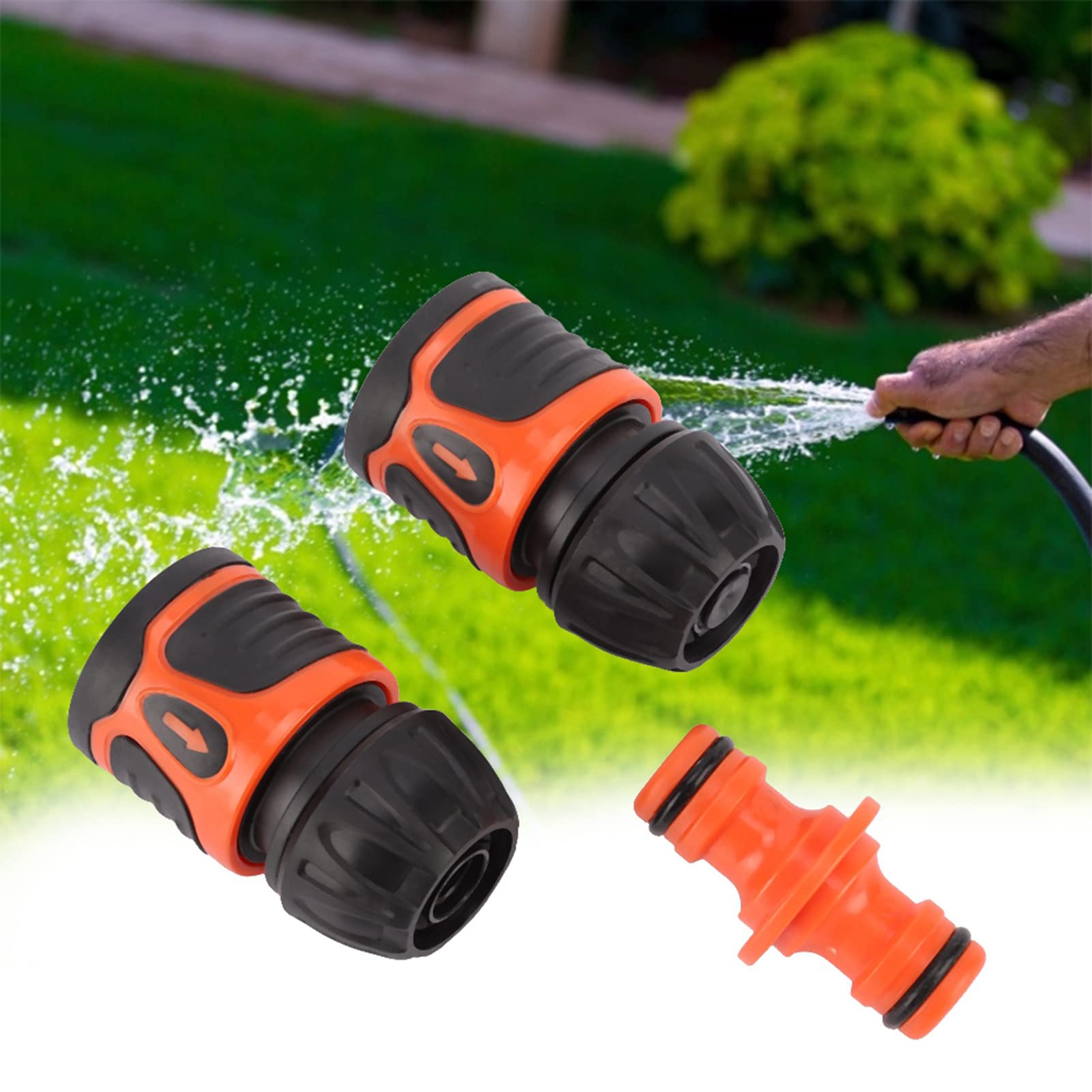3Pcs Quick Connection Hose Connector Water Pipe Adapter, Garden Accessories for 1/2 Hose, Easy Installation, High Reliability