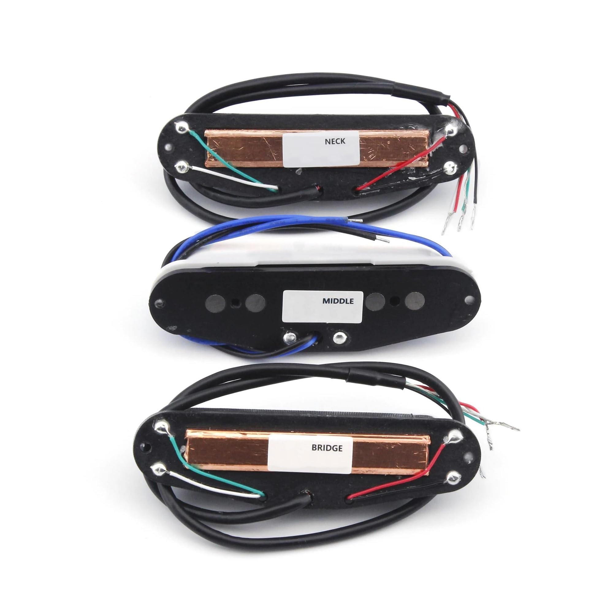 3 Teiliges Alnico 5 Gitarren Elektro Tonabnehmer Set SSS Dual Track Single Coil Weiß