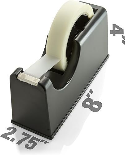 Miniatura 2 de Officemate 2-in-1 Heavy Duty Tape Dispenser 1-Inch and 3-Inch Core, Black (96699)