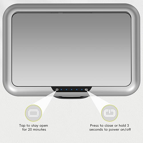 Miniatura 8 de EKO Cubo de basura vintage con sensor de movimiento de 50 litros13.2 galones, compartimento doble de 32 L + 18 L de acero inoxidable para cocina,