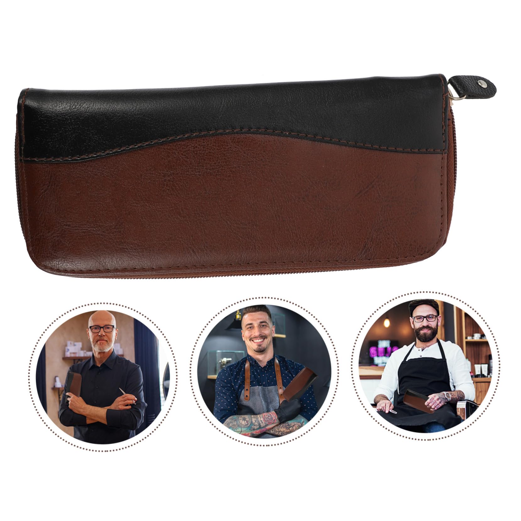 PLAFOPE Forbici Organizer Professionale Pu Custodia Marrone p e per in Compatto per Strumenti Accessori Parrucchieri e Truccatori da Salone per Chioma, per Viaggi