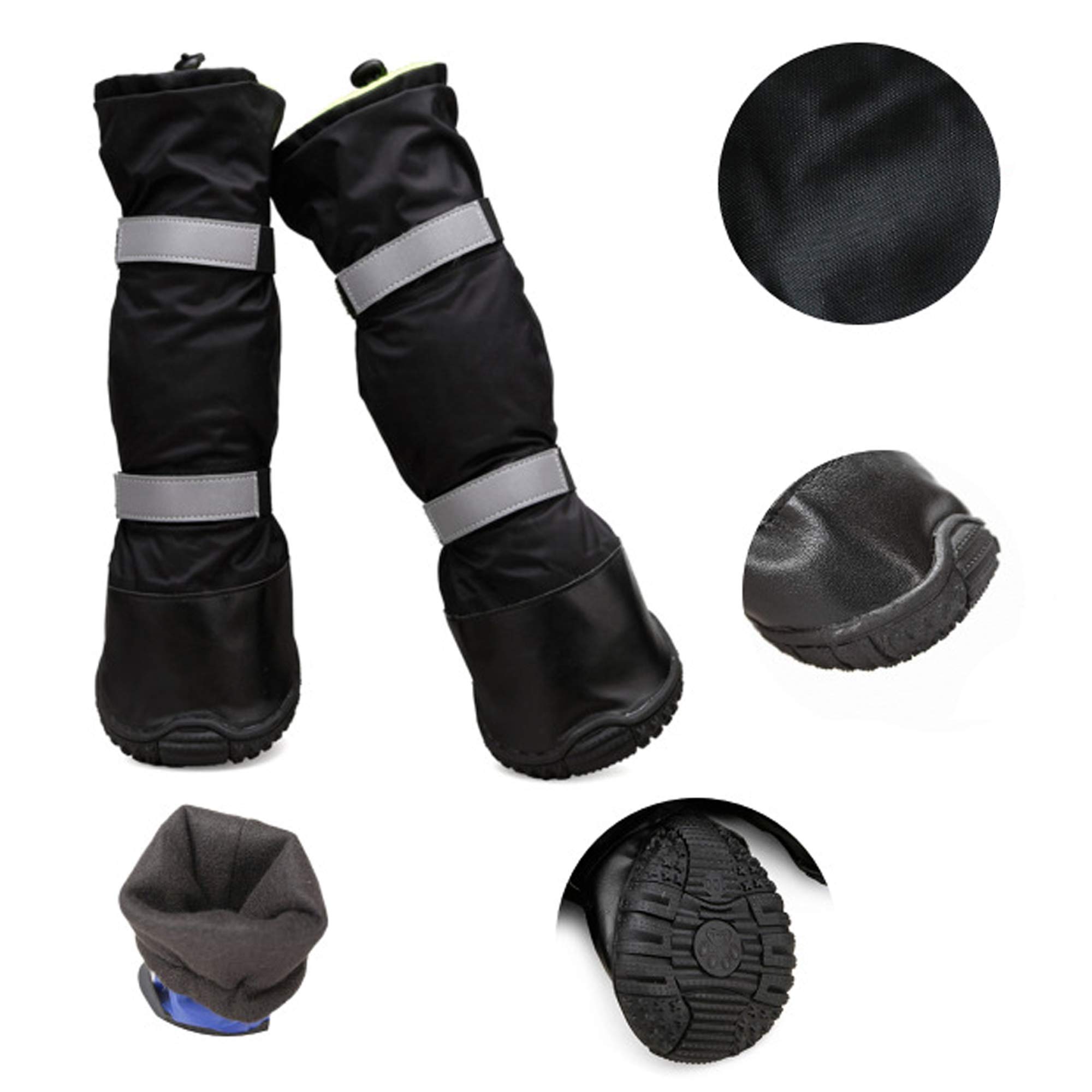 Bottes de Chaussures Imperméables Durables pour Chiens de Taille Moyenne Chaussures d'hiver en Caoutchouc pour Animaux de Compagnie