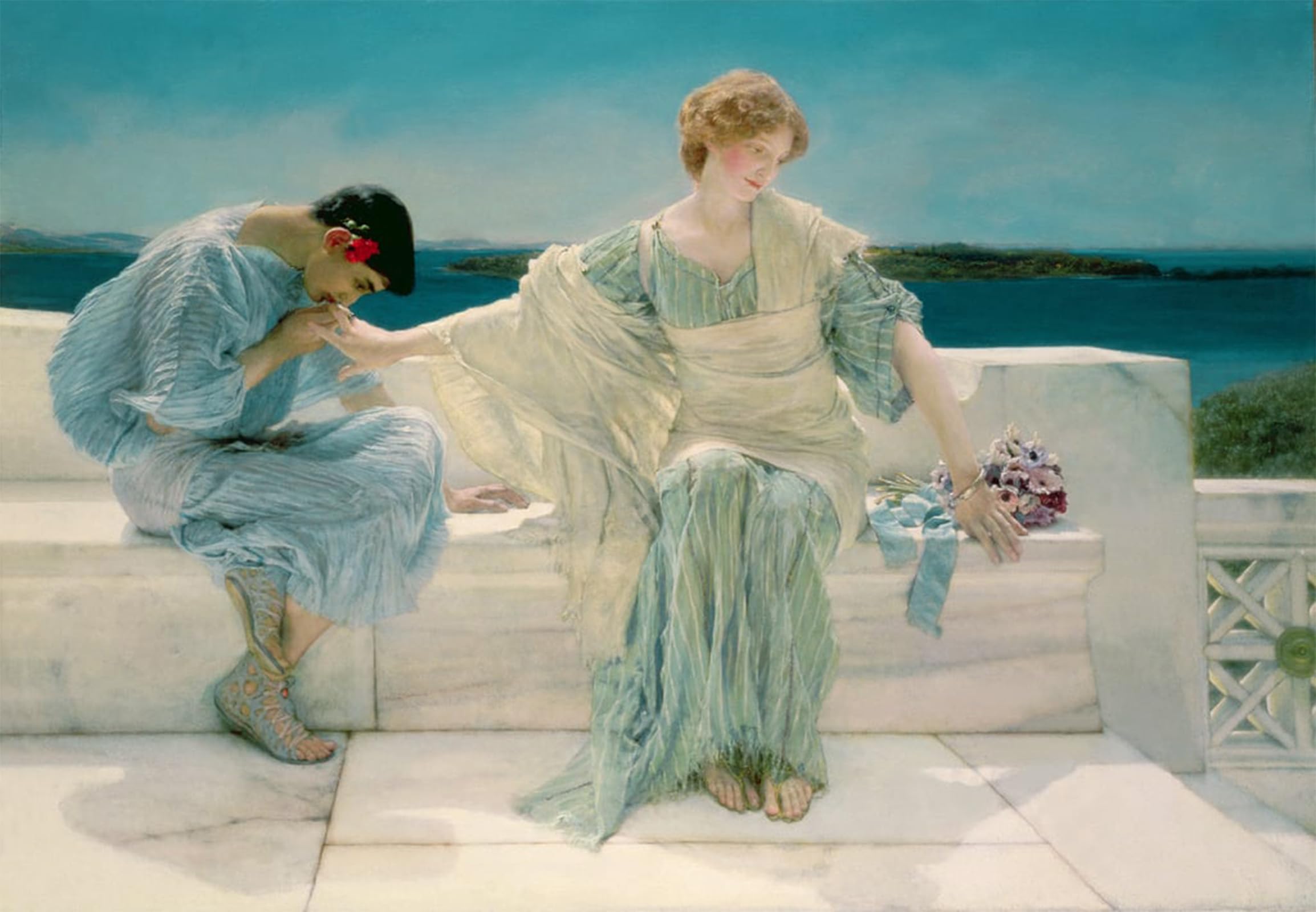 ARTXLXXBN Famous Print Painting Colorful Art Print Ask Me No More by Lawrence Alma Tadema Canvas Art Decorations for Home Decor 60x90cm