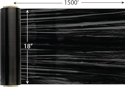 Miniatura 2 de 8NET - Envoltura elástica de color calibre 80 de 18 pulgadas x 1500 pies (caja de 4 rollos, negro)