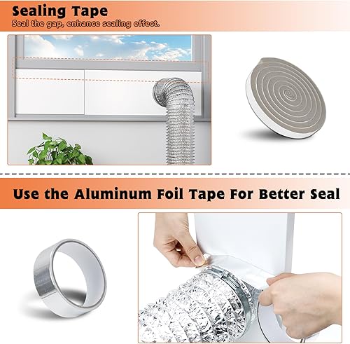 Miniatura 6 de GCGOODS Kit de ventana de ventilación de secadora para manguera de secadora de 4 pulgadas, placas de sellado de ventilación ajustables para secadora