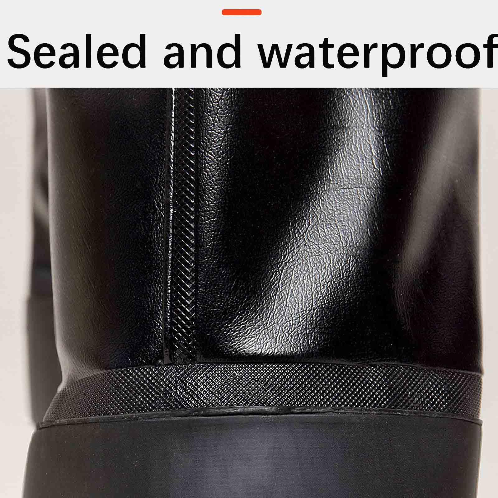Wasserdichter Overall mit Langen Ärmeln, Wathose mit Kapuze, mit Gummistiefeln und Handschuhen, Geeignet für Kaltwasserangeln und Outdoor-Aktivitäten,003,47