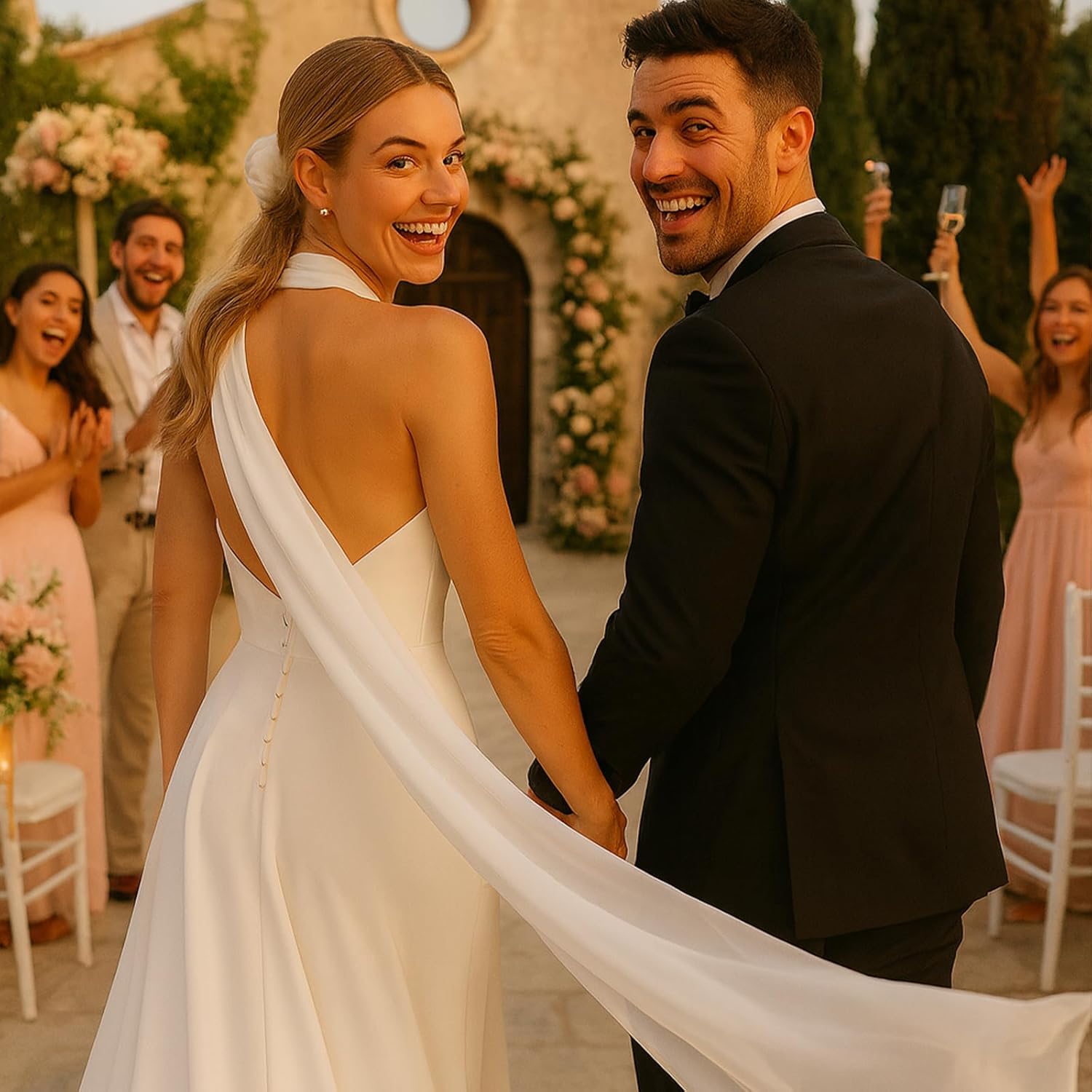 Bridal Neck Scarf Long for Wedding, 142 Inch White Wedding Scarf for Bride – Minimalist Tulle Wrap for Ceremony Elopement Reception Bridal Portrait Accessory - Image 6