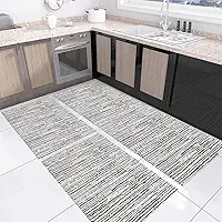 Tapete Kit de Cozinha Antiderrapante 3 Peças Mesclado Geométrico Conjunto Passadeira 1,30m x 45cm Capacho 65cm x 45cm Jogo Artesanal Cru Caramelo Preto (Riscato Preto)