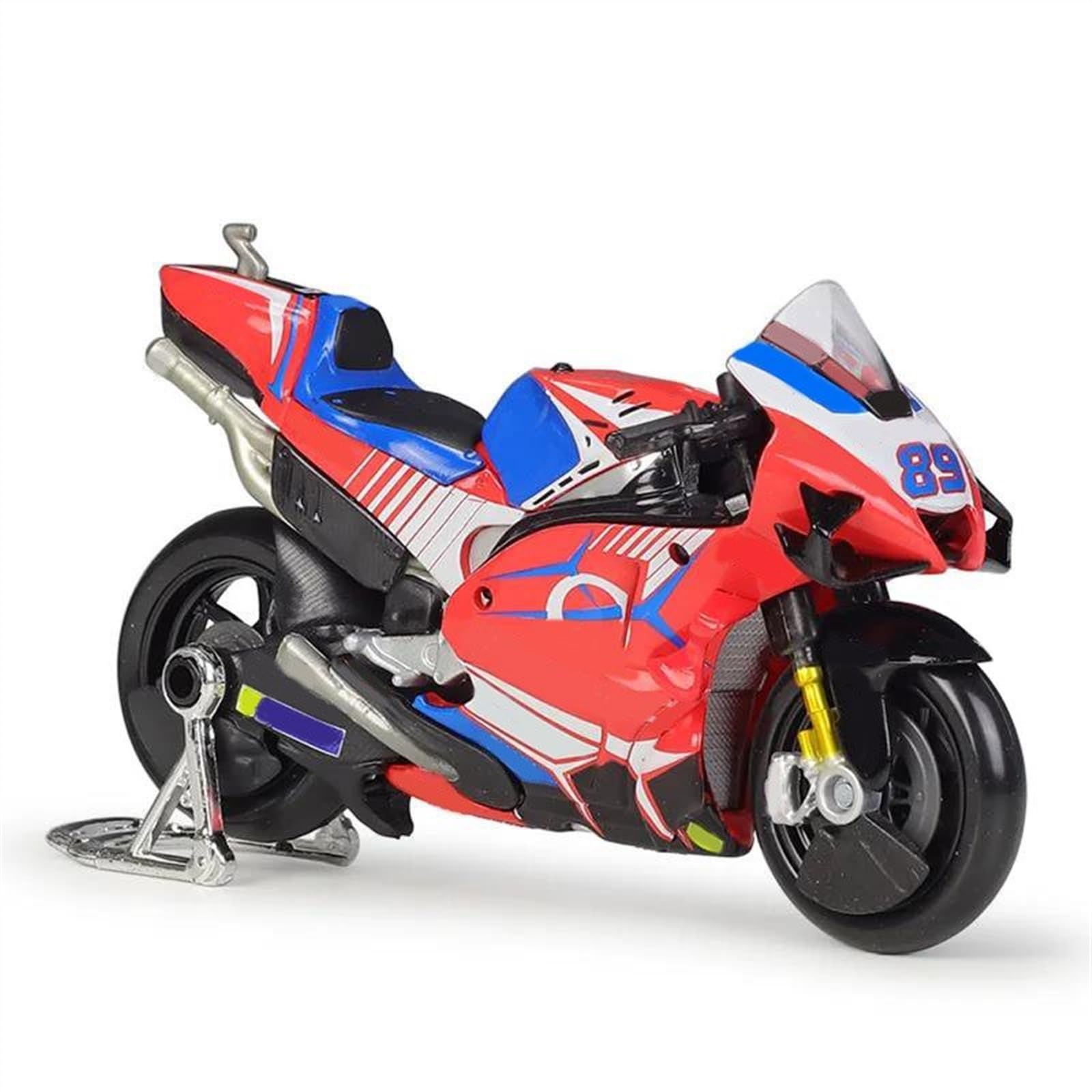 SEYXF Motorbike Toy Motorcycle Simulation Diecast Model Collection Birthday Present 1:18 for Ducati Desmosedici for Pramac GP89 2021(with Foam Box)